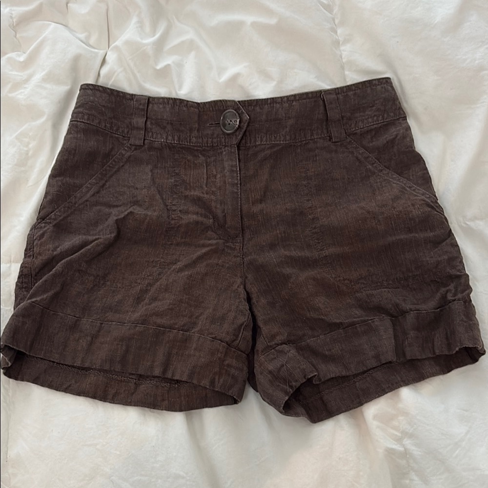 Linen brown shorts